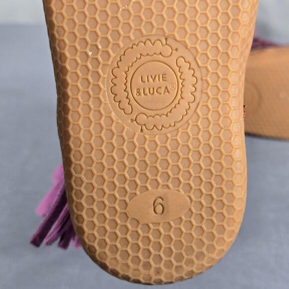 Livie & Luca x Matilda Jane Purple Suede Fringe Boots Toddler Girls 6M Lined - Picture 11 of 12